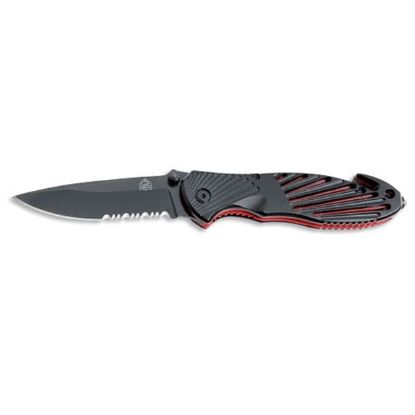 Puma Tec Knife 7319911 One Hand Rescue Skeleton Black Folding Knife