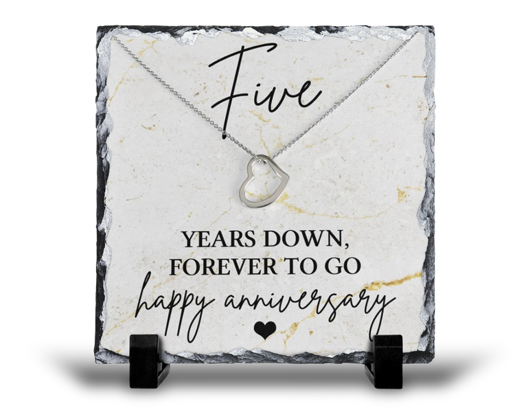 Five Years Down Forever To Go 5th Anniversary Gift Rock Slate