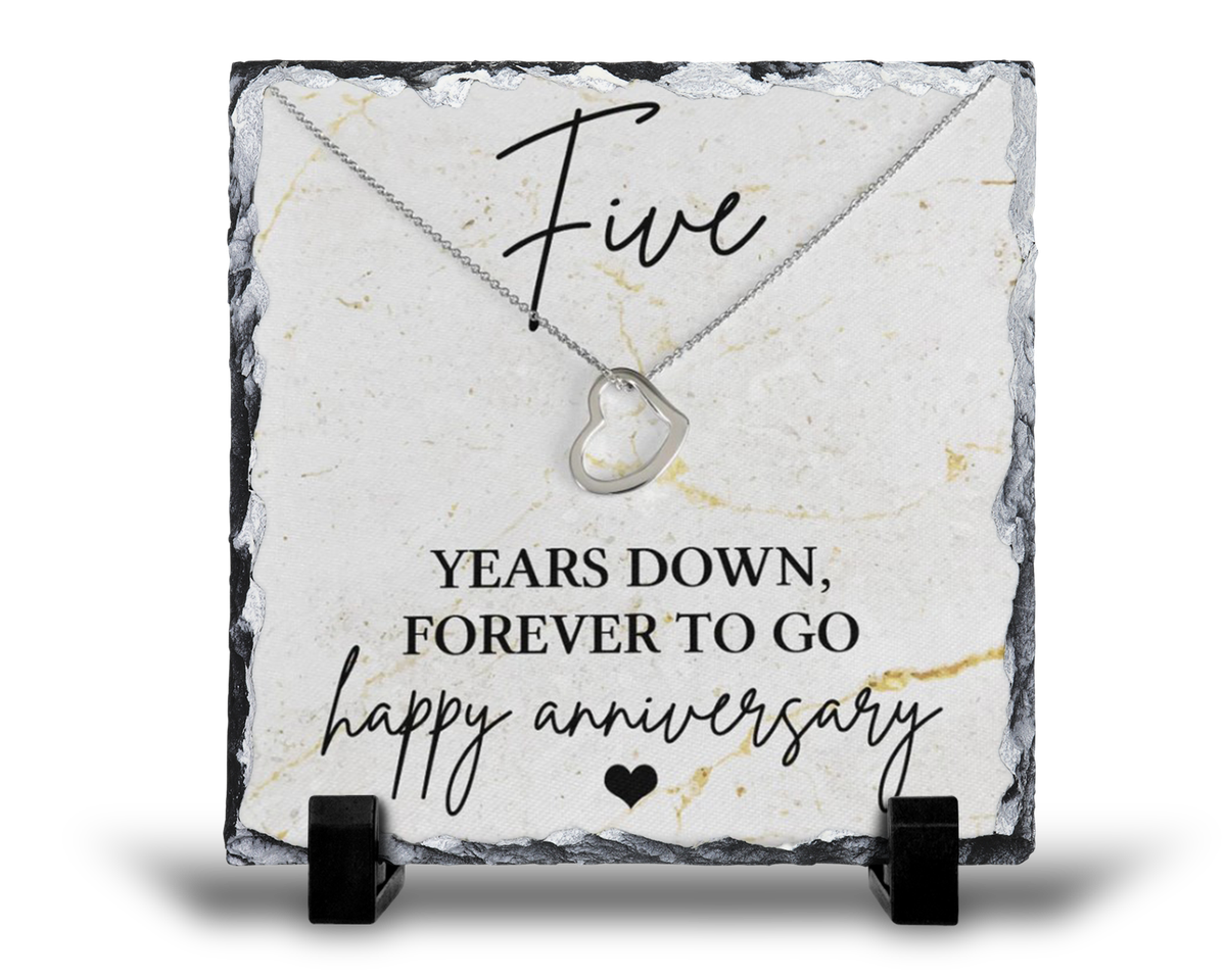 Five Years Down Forever To Go 5th Anniversary V1 Gift Rock Slate Shop 