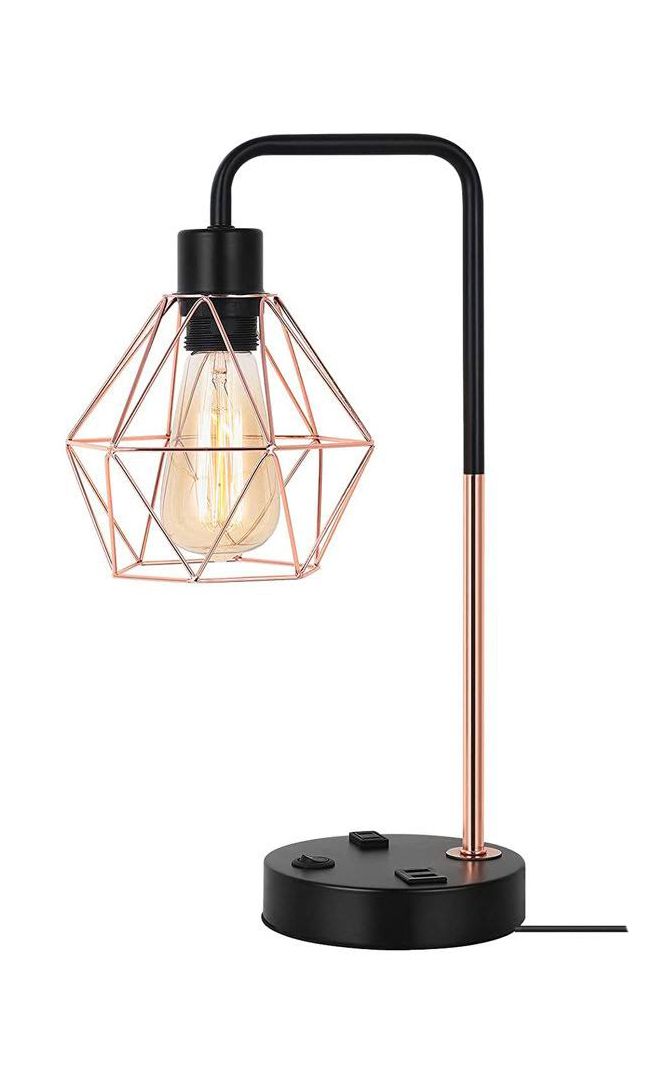 Geometric Cage Bedside Lamp, Table lamp, Reading Lamp WYT026 Rose Gold