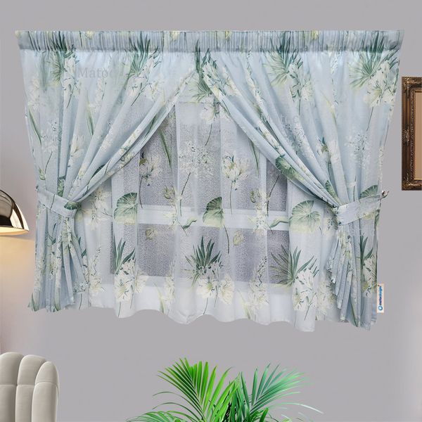 Matoc Designs Café Curtain - Double Layer - Blue Dream - Taped