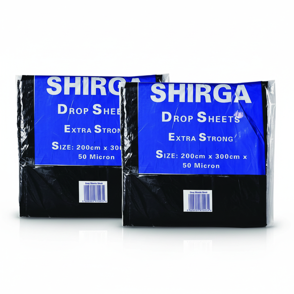 Painting Drop Sheet 2x3 Metre 50 Micron Black Plastic Cover - 2 Pack