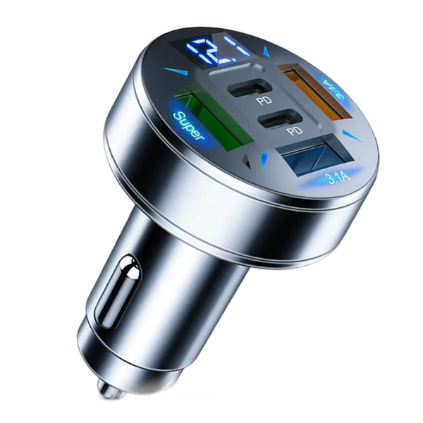 5 Ports Car Charger Fast Charging PD QC3.0 USB C Car Phone Charger Adapter