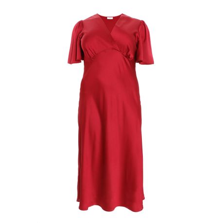 Quiz curve red on sale dress