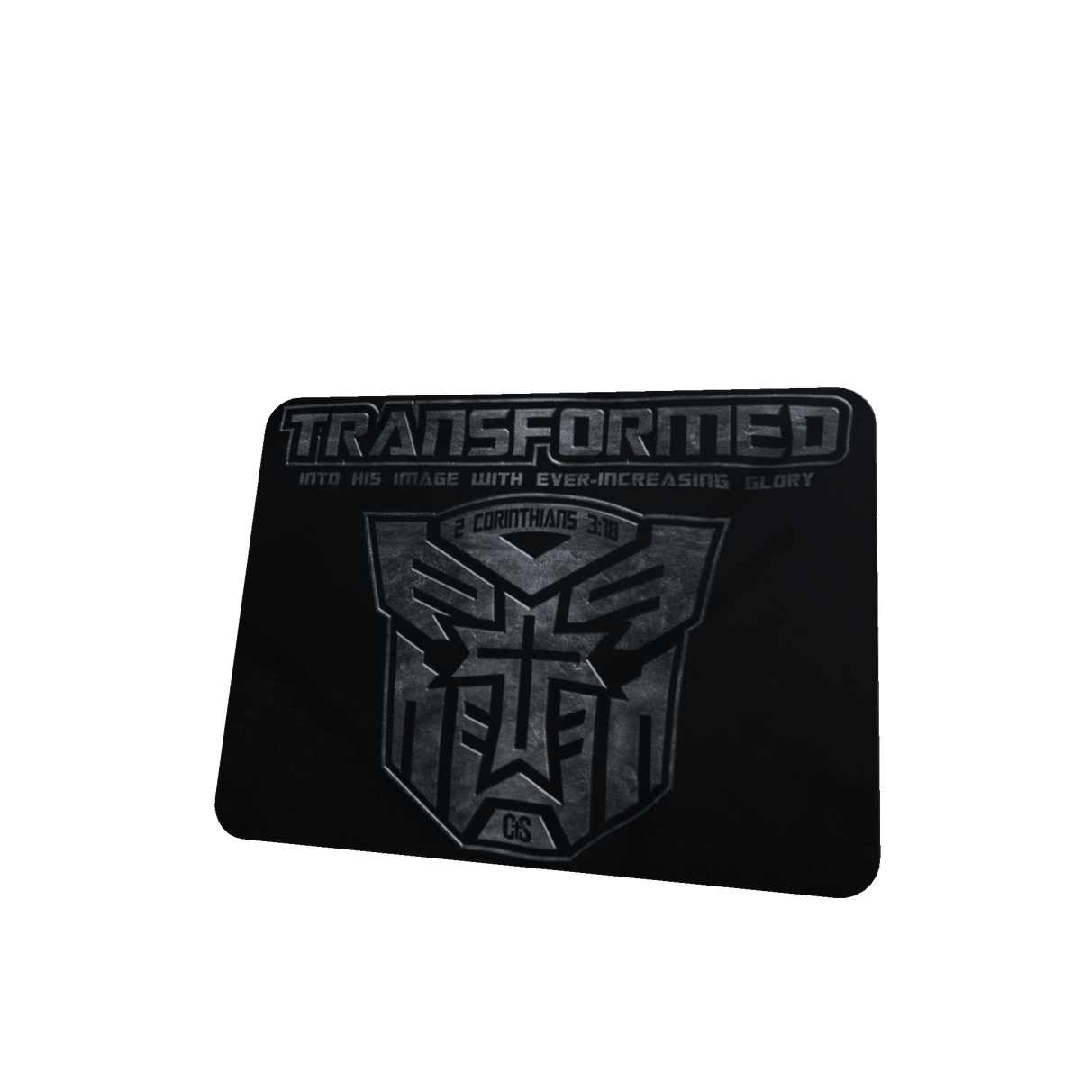 Christian transformed transformers logo aesthetic mouse pad