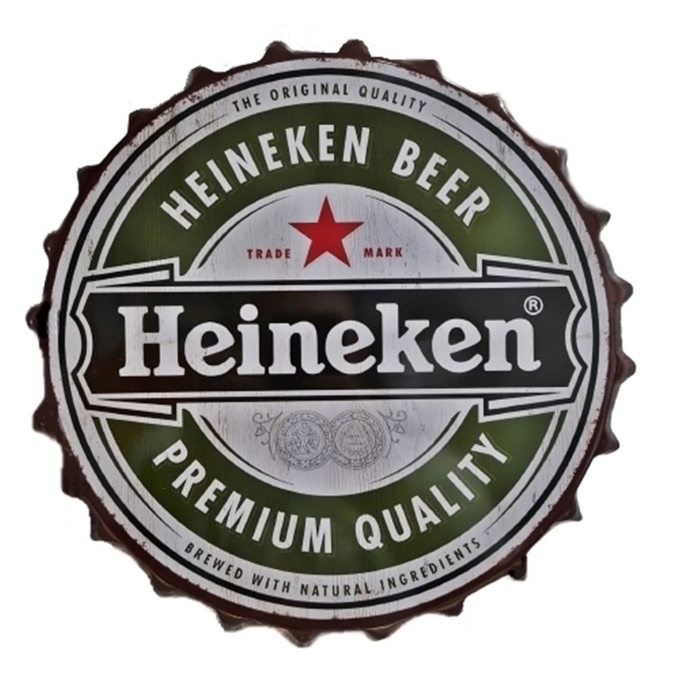 Heineken Beer Premium Quality Vintage Style Metal Bottle Cap Bar