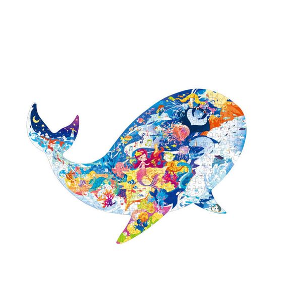 Whale Sea Adventure Puzzle , Whale Shaped Puzzle - 277 Pieces