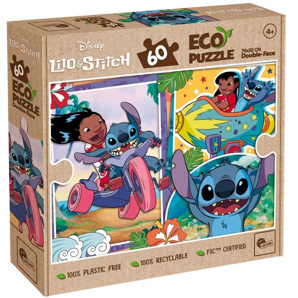 Lisciani 60 Piece Double Face Puzzle Disney - Stitch - Colouring Fun!