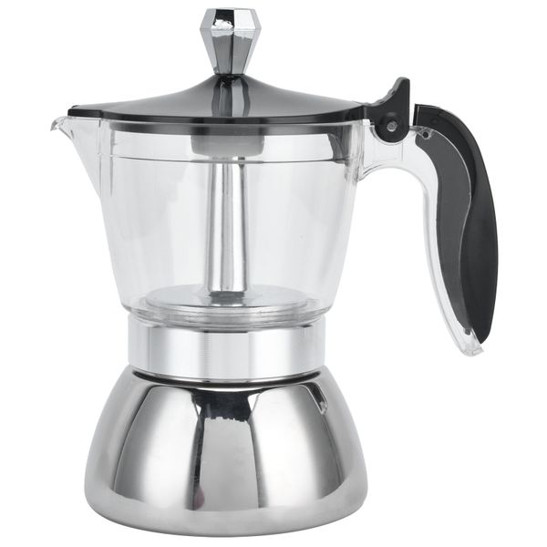 Stainless Steel Stovetop Moka Coffee Maker - 4-Cup