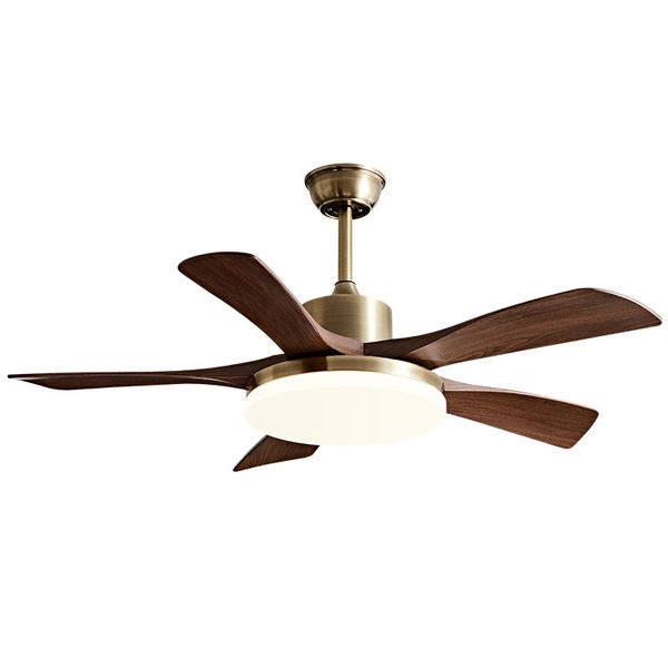 Elegant Plastic wood-look 5 blades brushed Gold Ceiling Fan light-MRUL