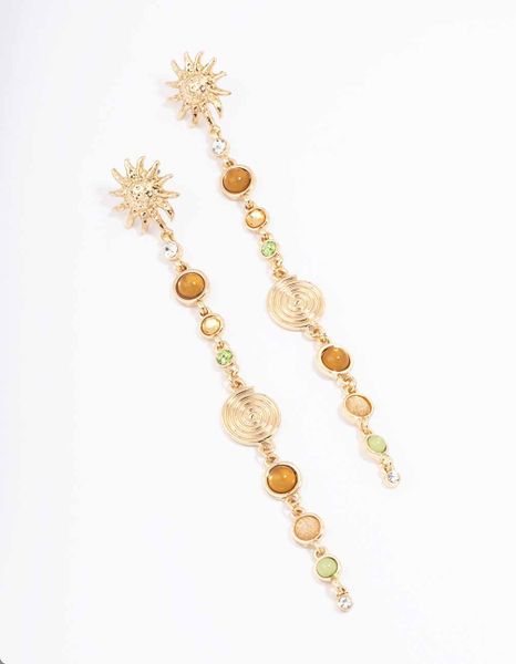 Lovisa Gold Multi Gemstone Drop Earrings