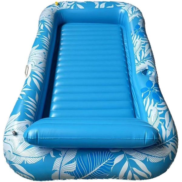 Inflatable Float Bed with Sprinkler Water Pool Lounger Pool Float-208x130cm