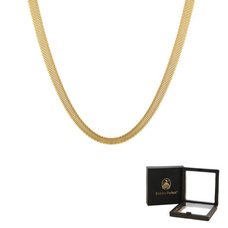 Snake Chain Choker Necklace with Pull-out Gift Box - Golden Perfect Image