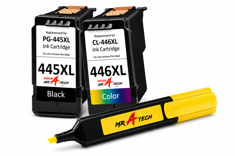 Compatible Canon PG-445XL,CL-446XL High Yield Ink Cartridge + Highlighter