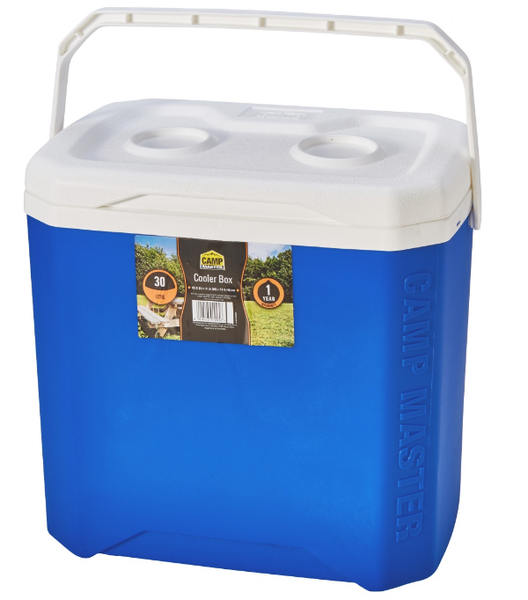 Camp Master Cooler Box 30 liters Blue &amp; White