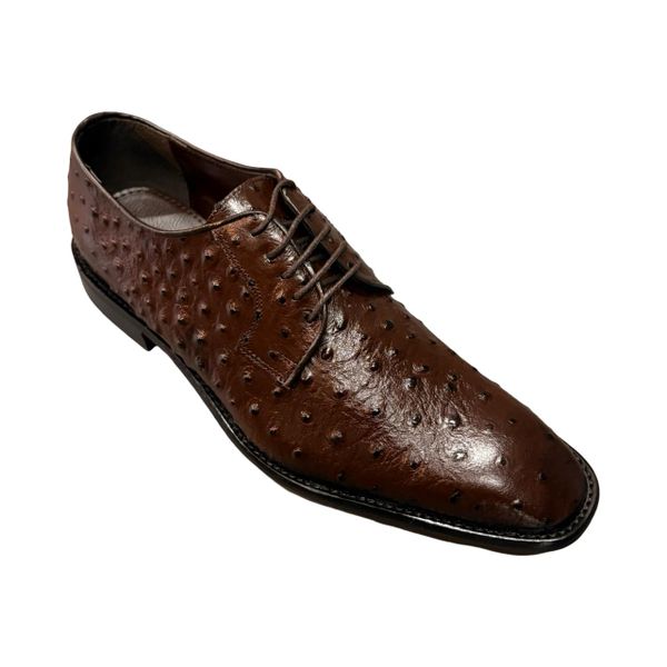 John Drake Handcrafted Leather Dress Shoes - Ostrich Print