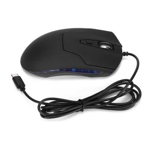 Wired Mouse Gaming Blue Type-C Multimedia