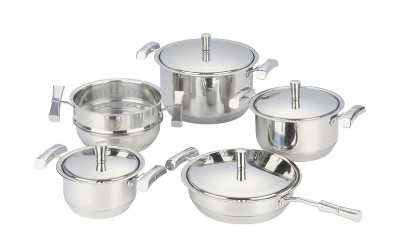 High Quality 9PCS Cookware Pot Set Stainless Steel 9Layers Capsule Bottom