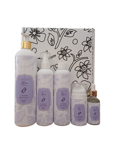 5 Piece Lavish Luxe Cosmetics Lavender Brightening Skincare Set