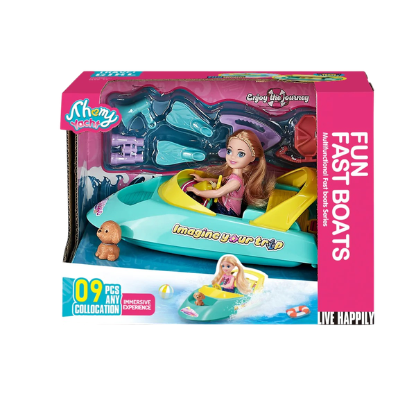Fun Fast Boats Doll, Speedboat and Accessories Set