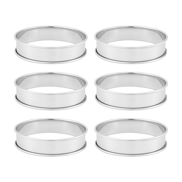 6 Pack 4 Inch Double Rolled English Muffin Rings, Stainless Steel Crumpet