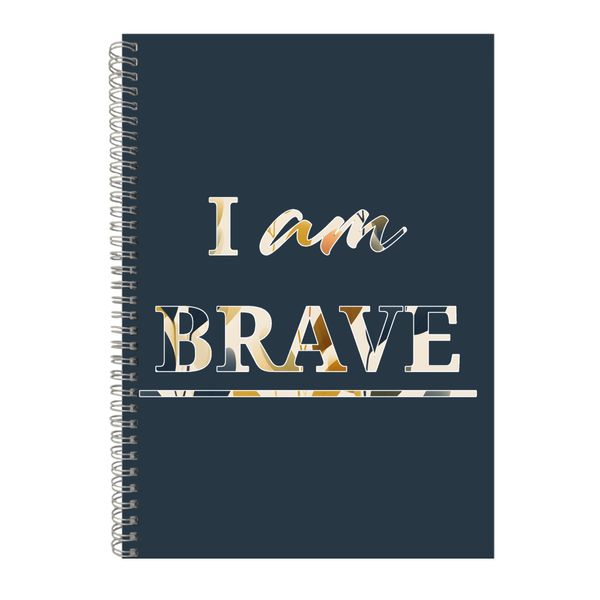 Brave A4 Notebook Spiral Lined Motivational Saying Graphic Notepad Gift 187