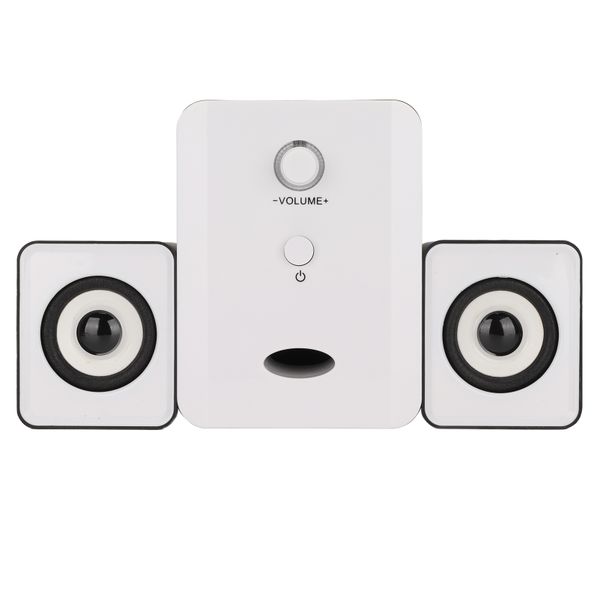 USB Powered Desktop Speakers Computer Speakers with Subwoofer Black White