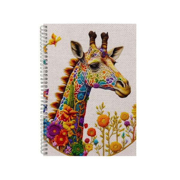 Embroidered GIRAFFE1 Notebook Animal Gift Idea Notepad Pad 100