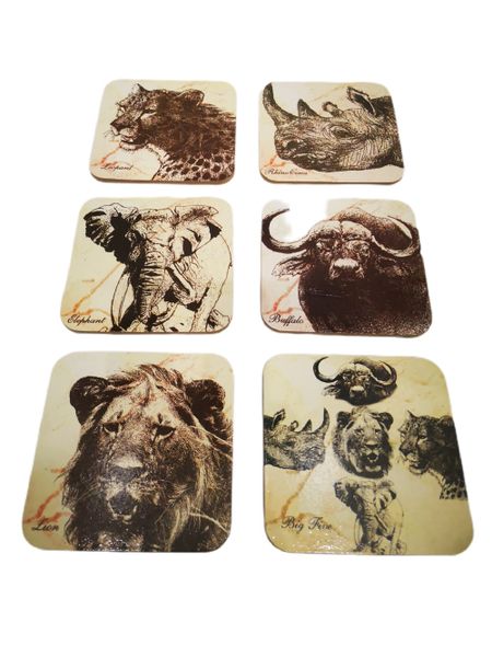 Big Five Coasters- 12 Pack - Umlozi