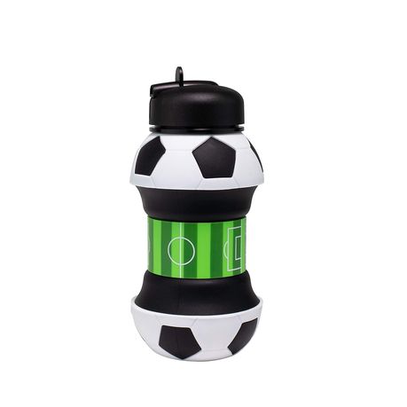 Collapsible Silicone Soccer Ball Water Bottle For Kids Image