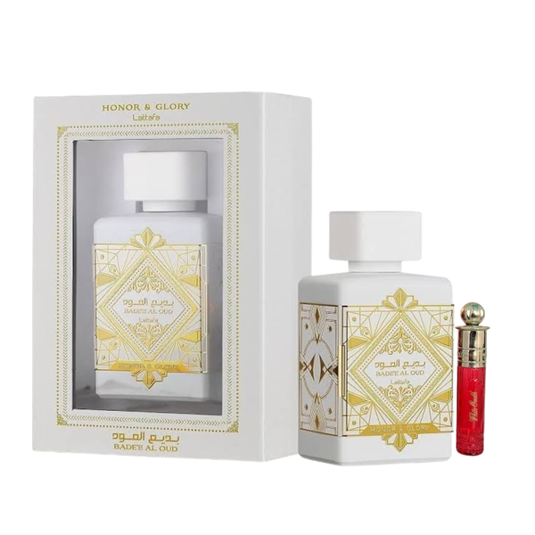 Badee Al Oud Honor And Glory 100ml EDP By Lattafa + 6ml oil perfume