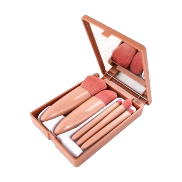 Soft Fluffy Makeup Brush Set - Pink 5 Piece