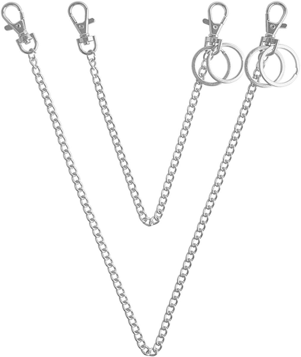2x Wallet Chain Jeans Pants Chain with Lobster Clasps and Extra