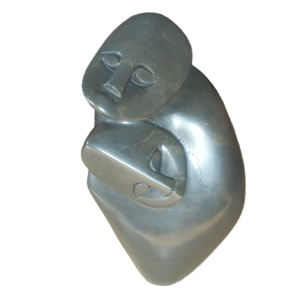 Kitro Grey Abstract Natural Stone Tabletop Lovers Cure Sculptures 18cm
