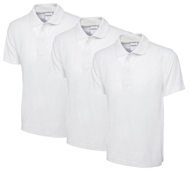 PepperST Polo Shirt - Mens - White (3 Pack)