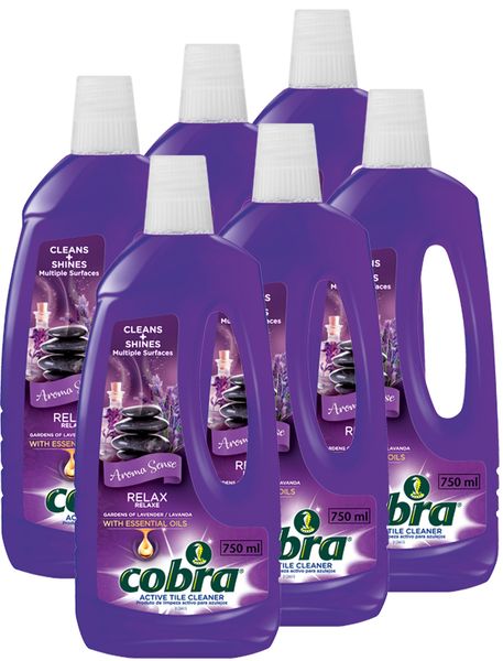 Cobra Active Tile Cleaner Aroma Sense Relax - Gardens of Lavender - 6 x 750ml