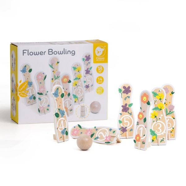 Classic World Wooden Flower Bowling Game