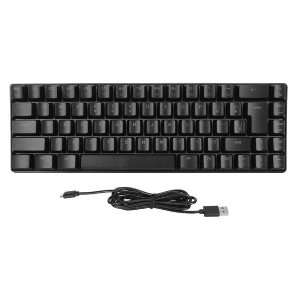 V200 Mechanical Keyboard 68 Keys, RGB, Retro Black