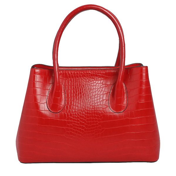 Women's Crocodile Pattern PU Leather Handbag Elegant Tote Bag with Handle