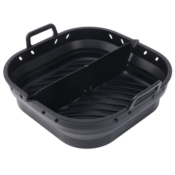 Collapsible Silicone Air Fryer Liner with Removable Divider