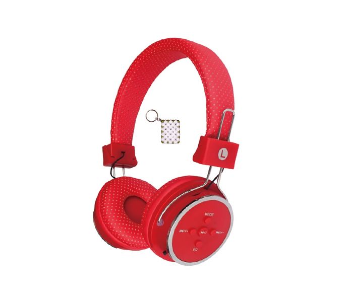 Red B05 Wireless Bluetooth Headphone With Keyholder
