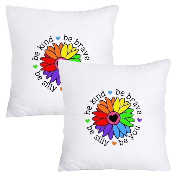 Scatter Cushion Cover Set -Flower power Be silly, Be you, Be brave, Be kind