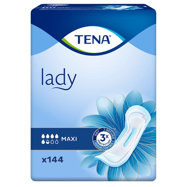 TENA Lady Maxi Incontinence Pads. World’s No.1 Adult Incontinence Brand 144