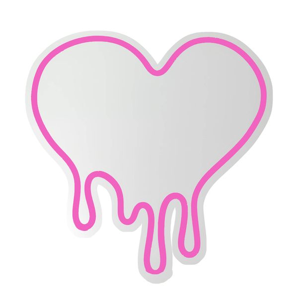 Heart Neon Sign Heart Melting Wall Decor, USB Powered LED Light in Pink,