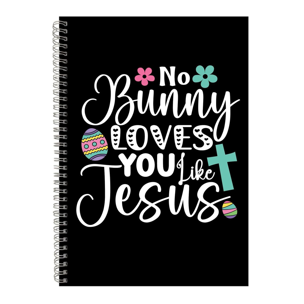 No bunny a4 notebook spiral with graphic christian easter words present