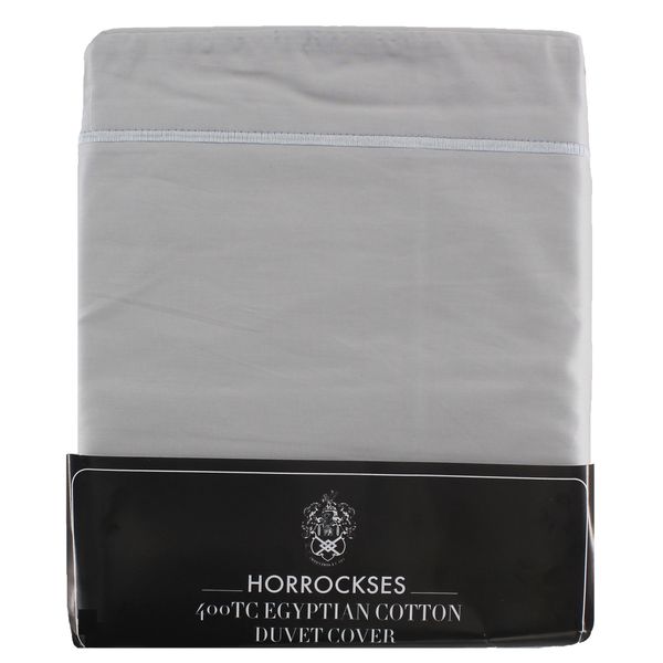 Horrockses 400TC Egyptian Cotton -Duvet Cover with 2 Pillowcases - Silver