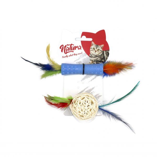 Natura Plastic and Bamboo Ball Double Tooth Scratching Cat Toy