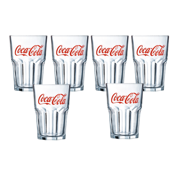 Coca-Cola Iconic Red Ribbon Tumbler Glasses (6 pack)