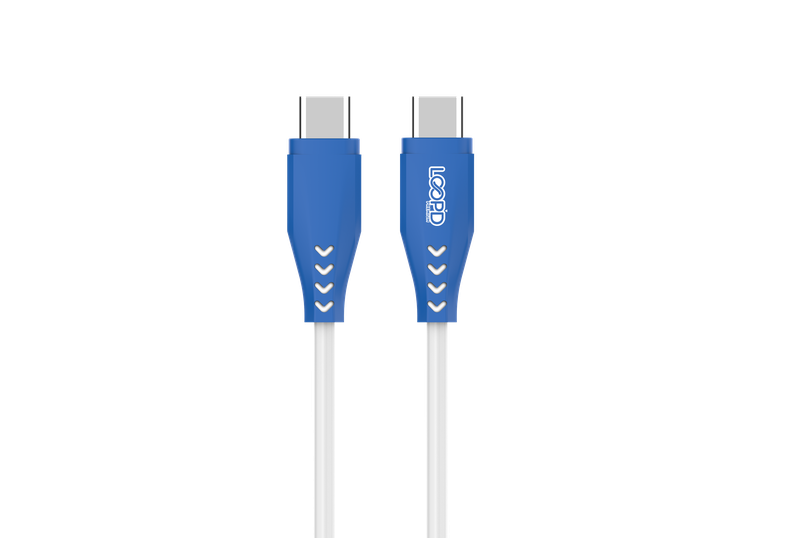 LOOP'D 60W Type-C To Type-C Charge &amp; Sync Cable 1.2m - White/Blue