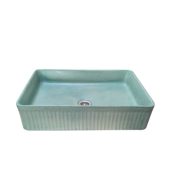The Abalone Green Bespoke Concrete Sink 50 x 34 x 13cm